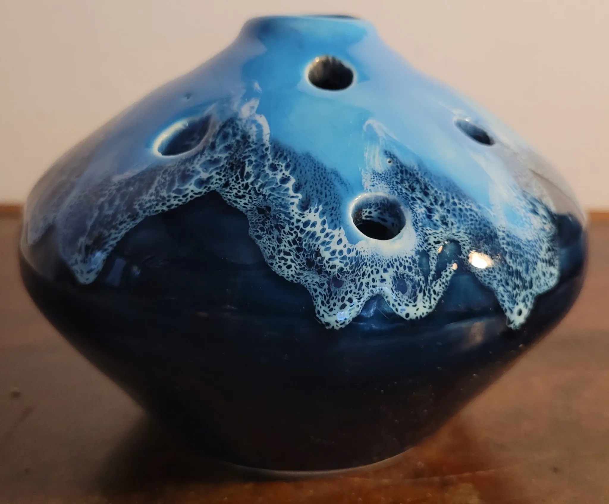 Enamelled Posy Vase / Flower Holder from Vallauris 1960s 1970s