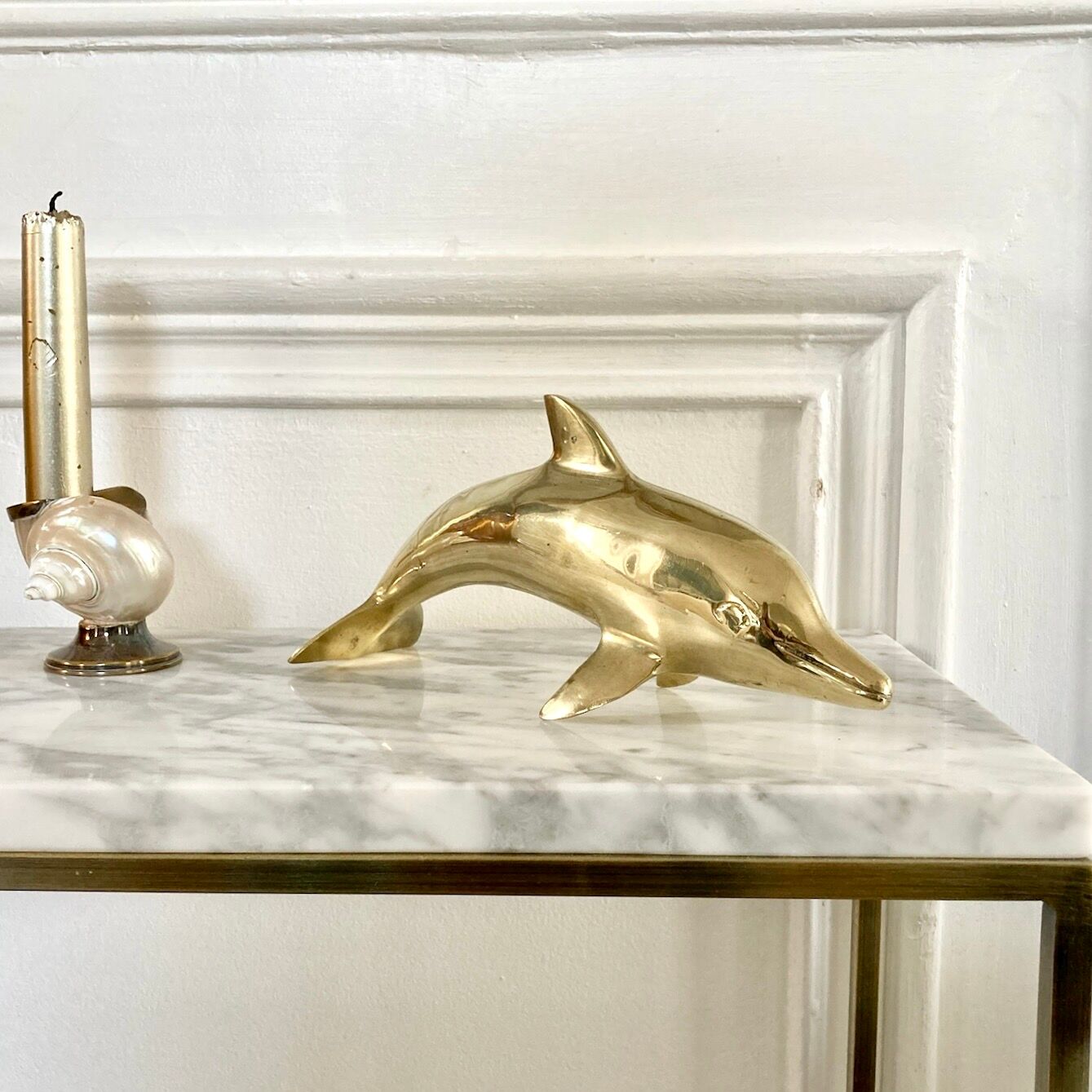 Vintage brass dolphin