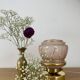 Vintage art deco globe table lamp in pink and gold glass