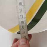 Set of 9 soup plates with yellow and green patterns