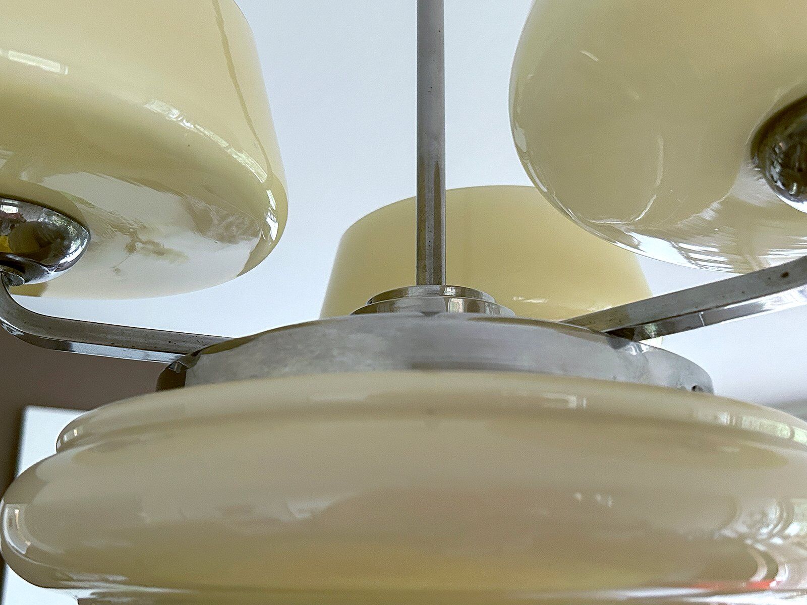 Large Art Deco pendant light in glass, 1930s