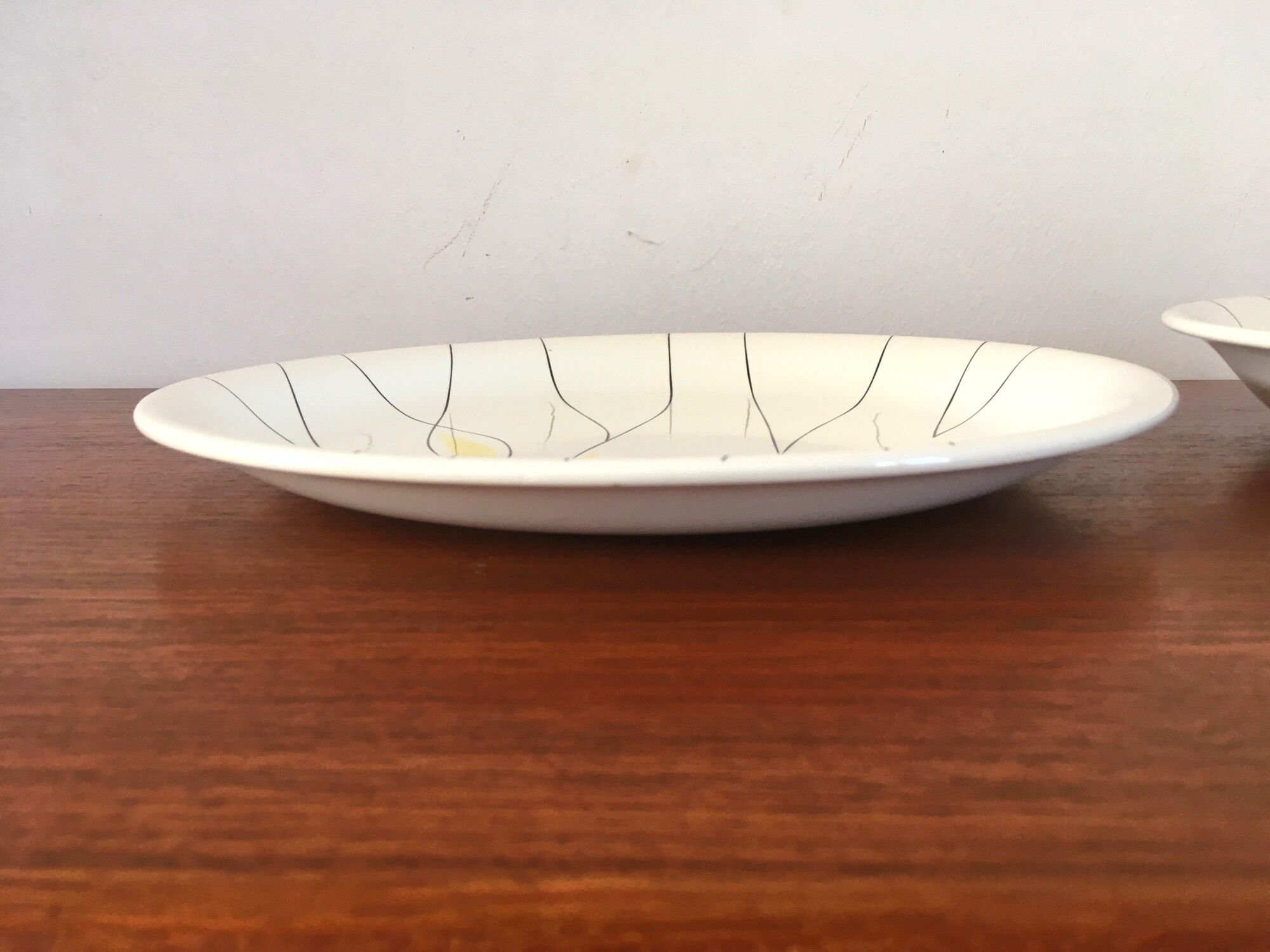 2 Vintage dishes in Salins earthenware service clear 50s