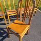 Serie de 6 chaises, chêne et cuir