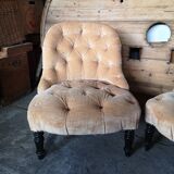 Paire de fauteuils crapaud en velours