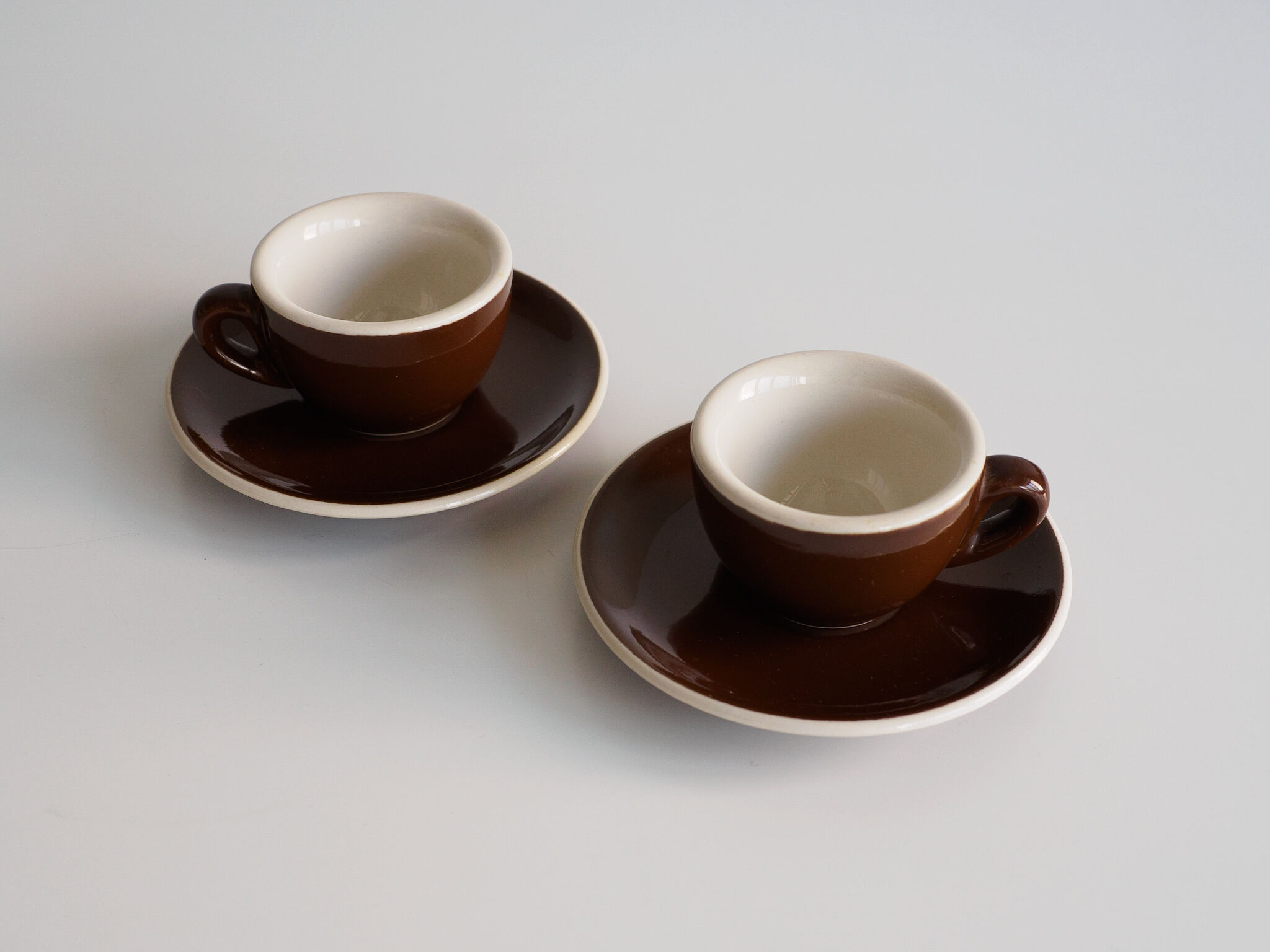 ACF chocolate brown espresso cup duo