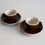 ACF chocolate brown espresso cup duo