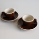 ACF chocolate brown espresso cup duo
