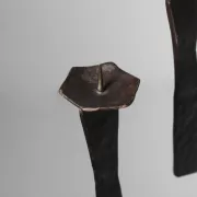 Brutalist Hammered Texture Metal Candelabrum