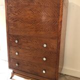 Storage unit art deco style in burled satinwood