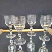 Verres à apéritif gravés soufflés – fin XIXᵉ / début XXᵉ siècle