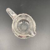 Small carafe/jar in transparent worked glass