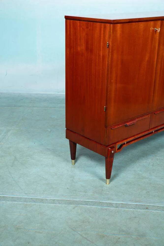 Buffet scandinave design années 50 en teck cabinet Japandi