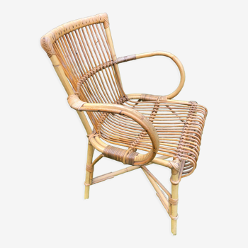 Vintage rattan armchair 70-80