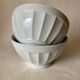Large vintage white faceted Limoges porcelain bowls