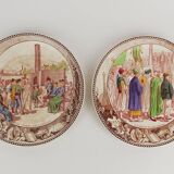 Six Sarreguemines plates "Universal Exhibition" from 1889