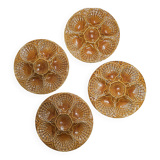 Set of 4 vintage Sicla Portugal oyster plates in earthenware