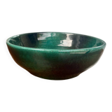 Green glazed ceramic bowl, signed Idlas.