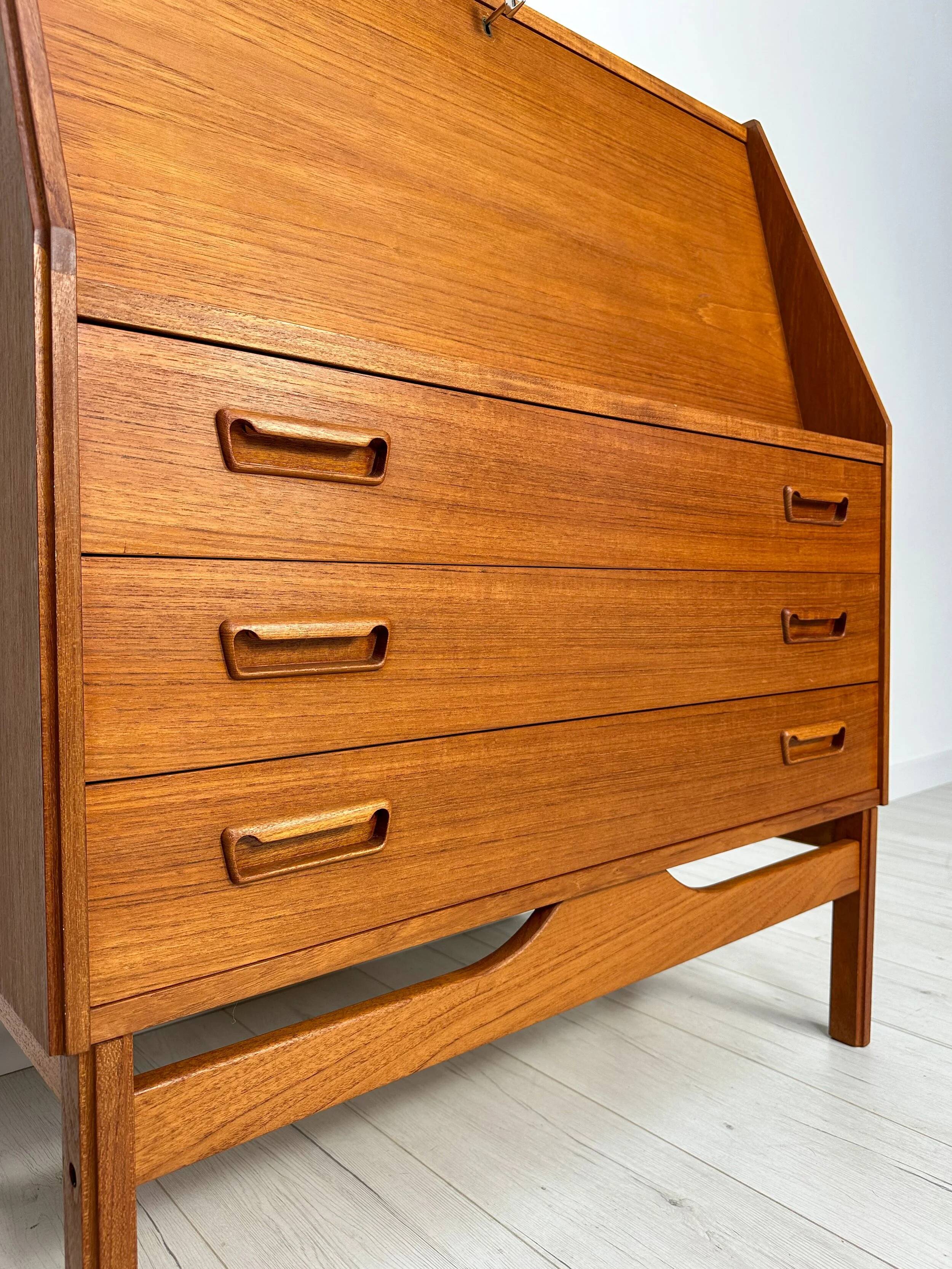 1960s Vintage Danish Teak Secretary by Dyrlund
