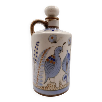 Ken Edwards El Palomar Tonala Mexican Pottery Decanter - Hand Painted Birds