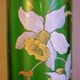 Vase with daffodils in blown glass, enameled, gilded, Legras Montjoye workshops, art nouveau