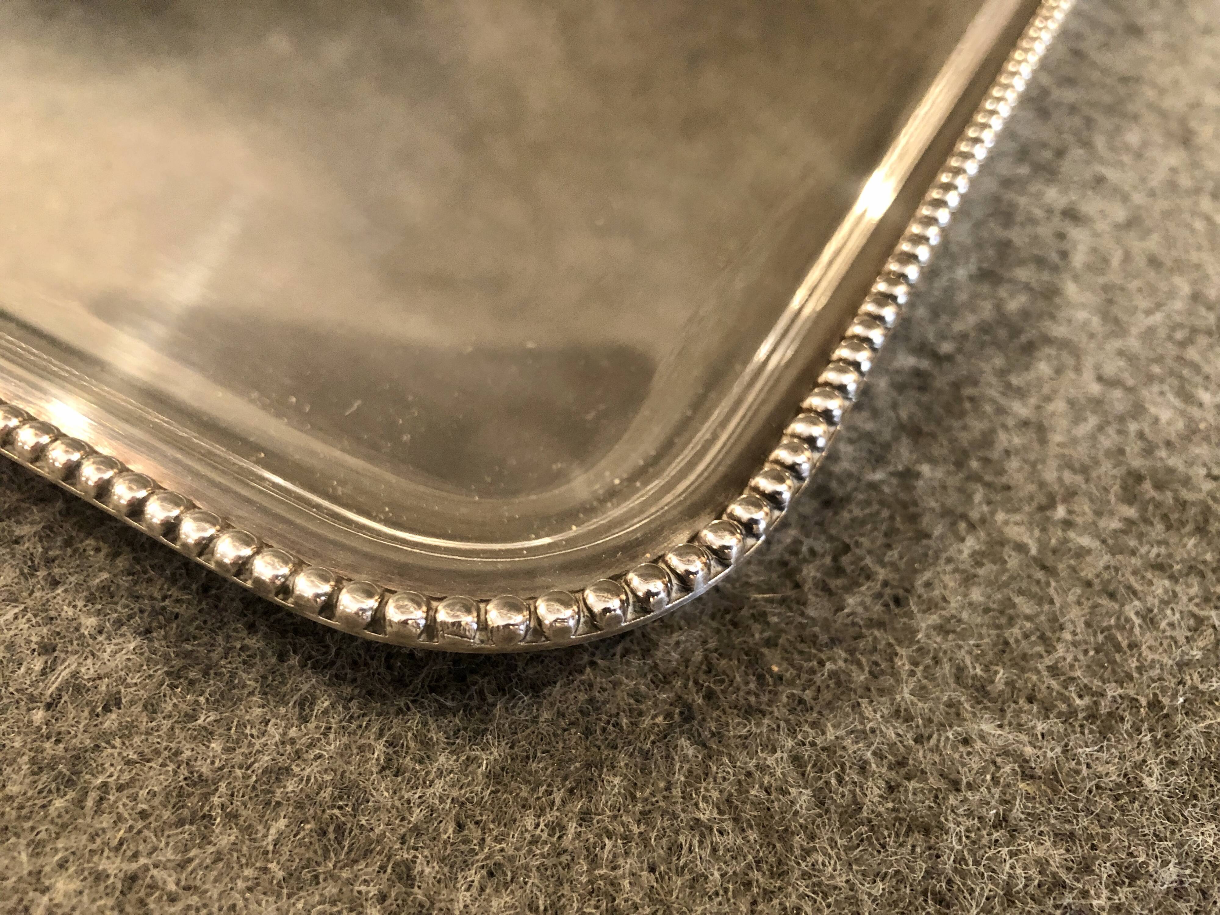 Silver metal tray, late 19th century