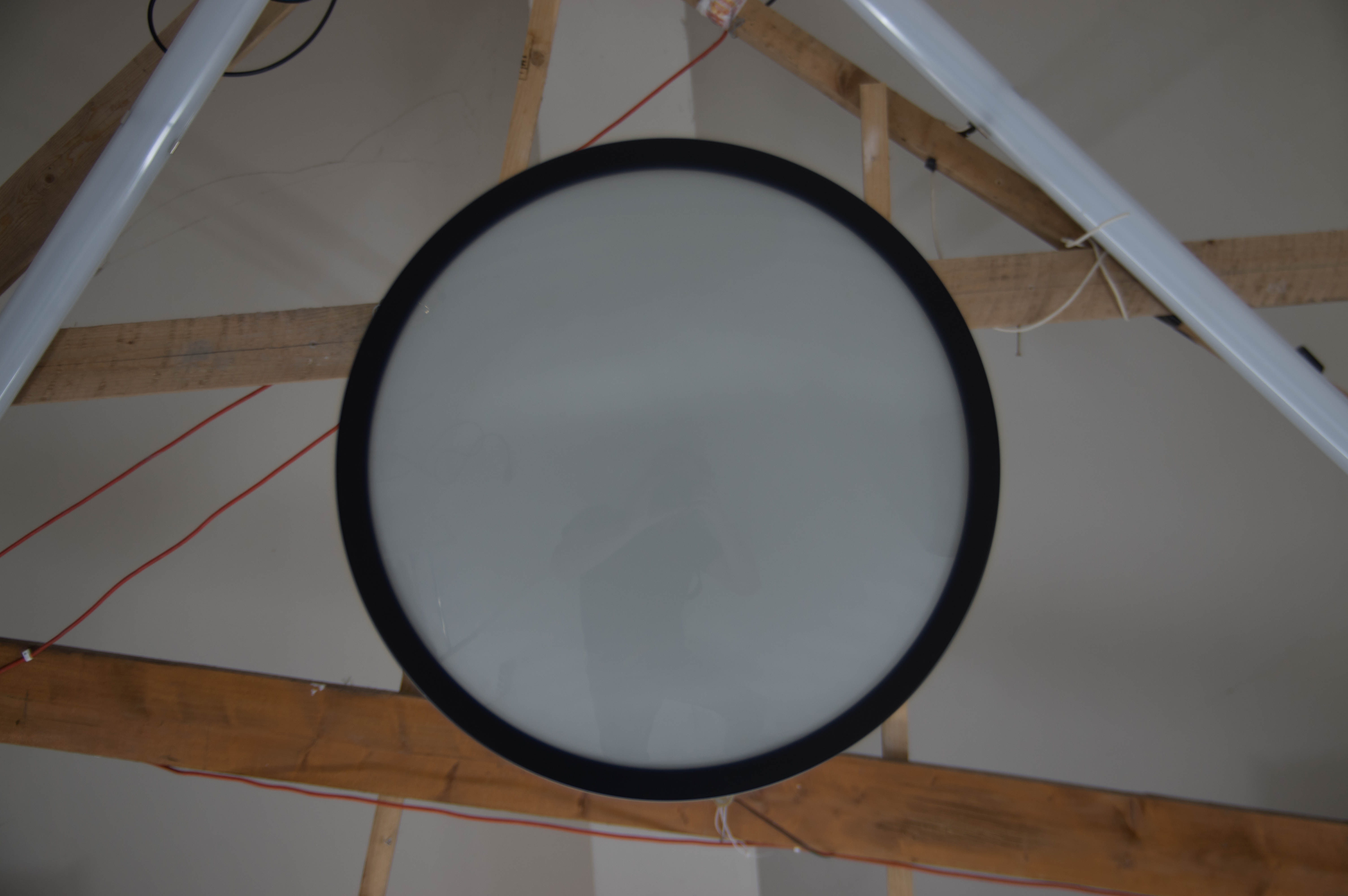 Mid-century black and white chandelier, 1960