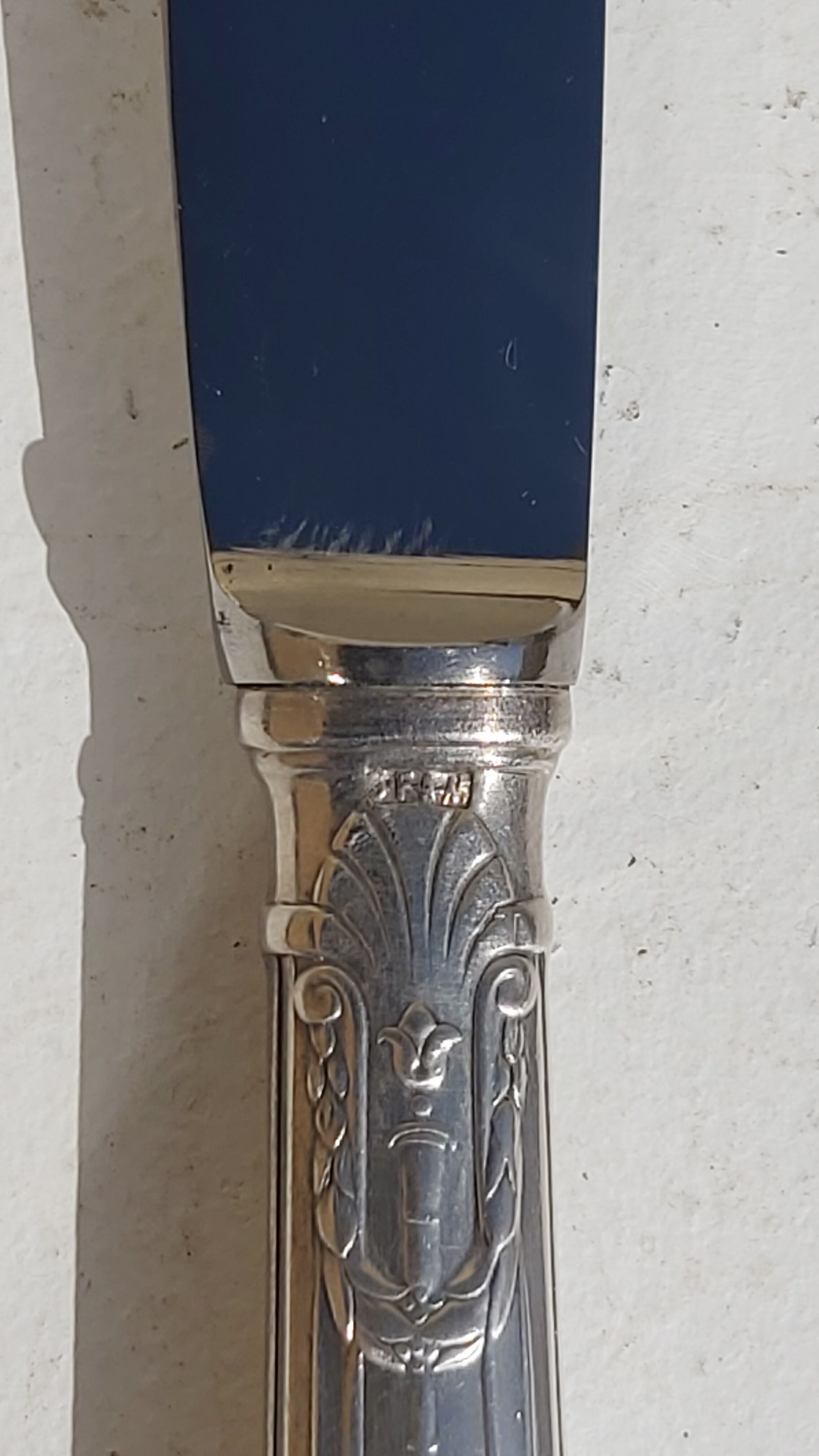 Set of 24 SFAM silver metal knives with stainless steel blades