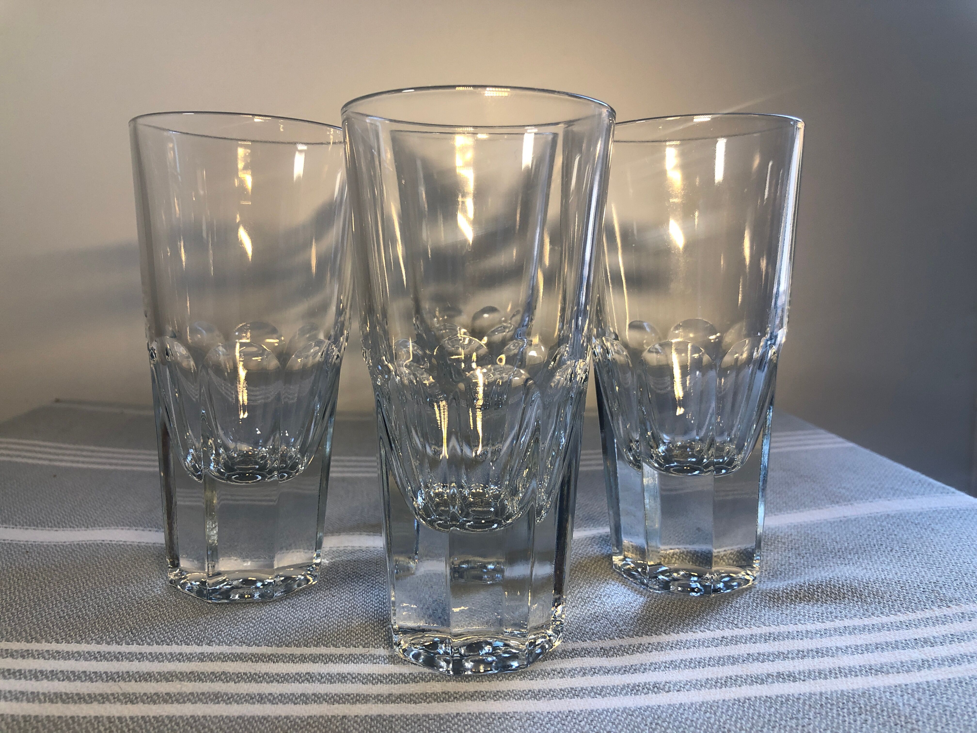 4 vintage cut glass aperitif glasses