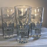 4 vintage cut glass aperitif glasses