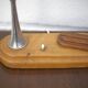 Art deco bedside lamp, table lamp, accent lamp, vintage lamp, wood and chrome lamp, 40'