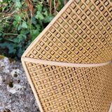 Large Hexagonal Boho Chic Faux Cane Lampshade 1970