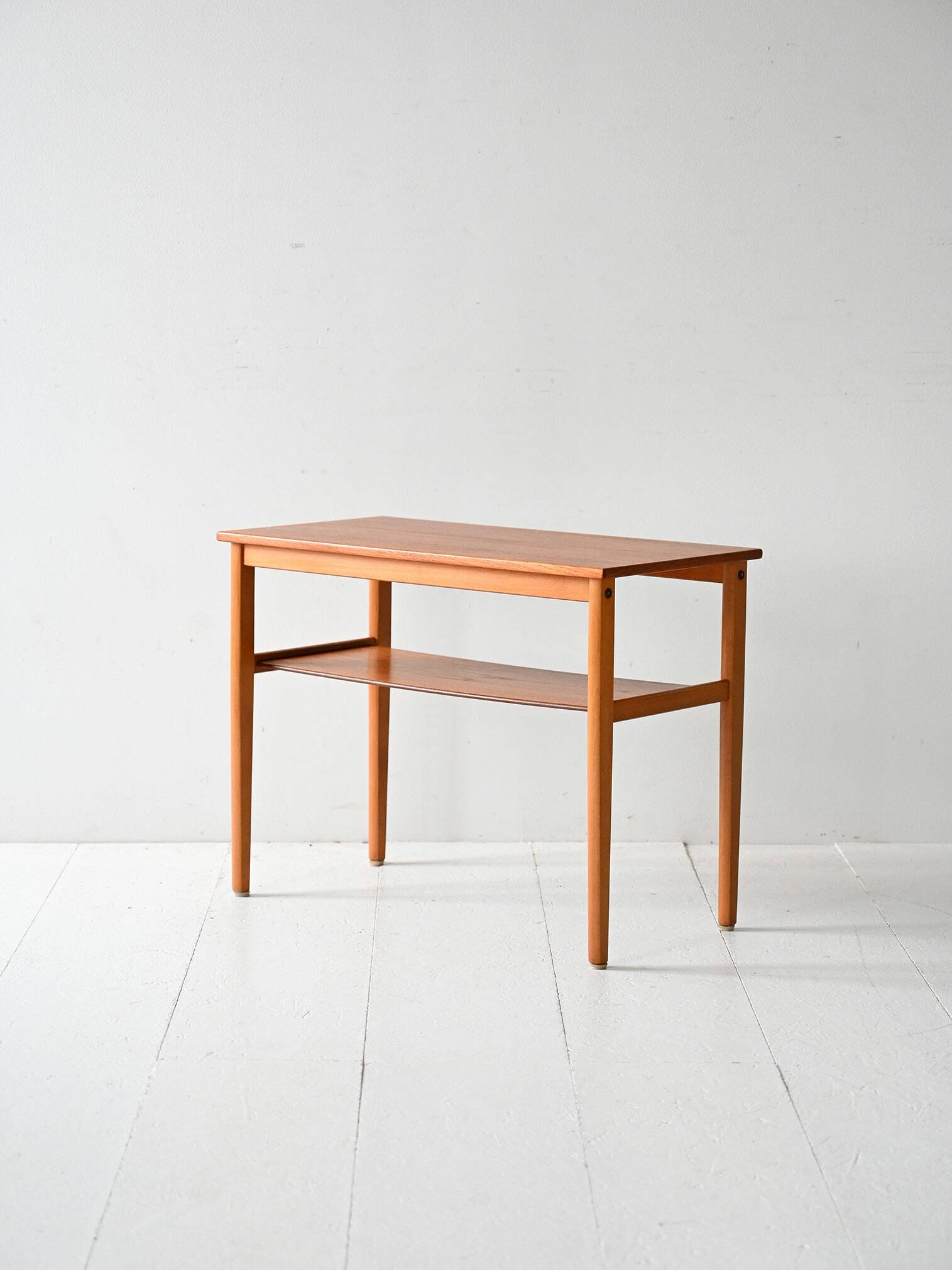 Vintage Scandinavian coffee table 1950s in beech and teak
