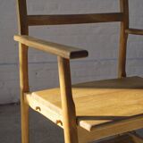 Ensemble de six fauteuils brutalistes en chêne massif 1960