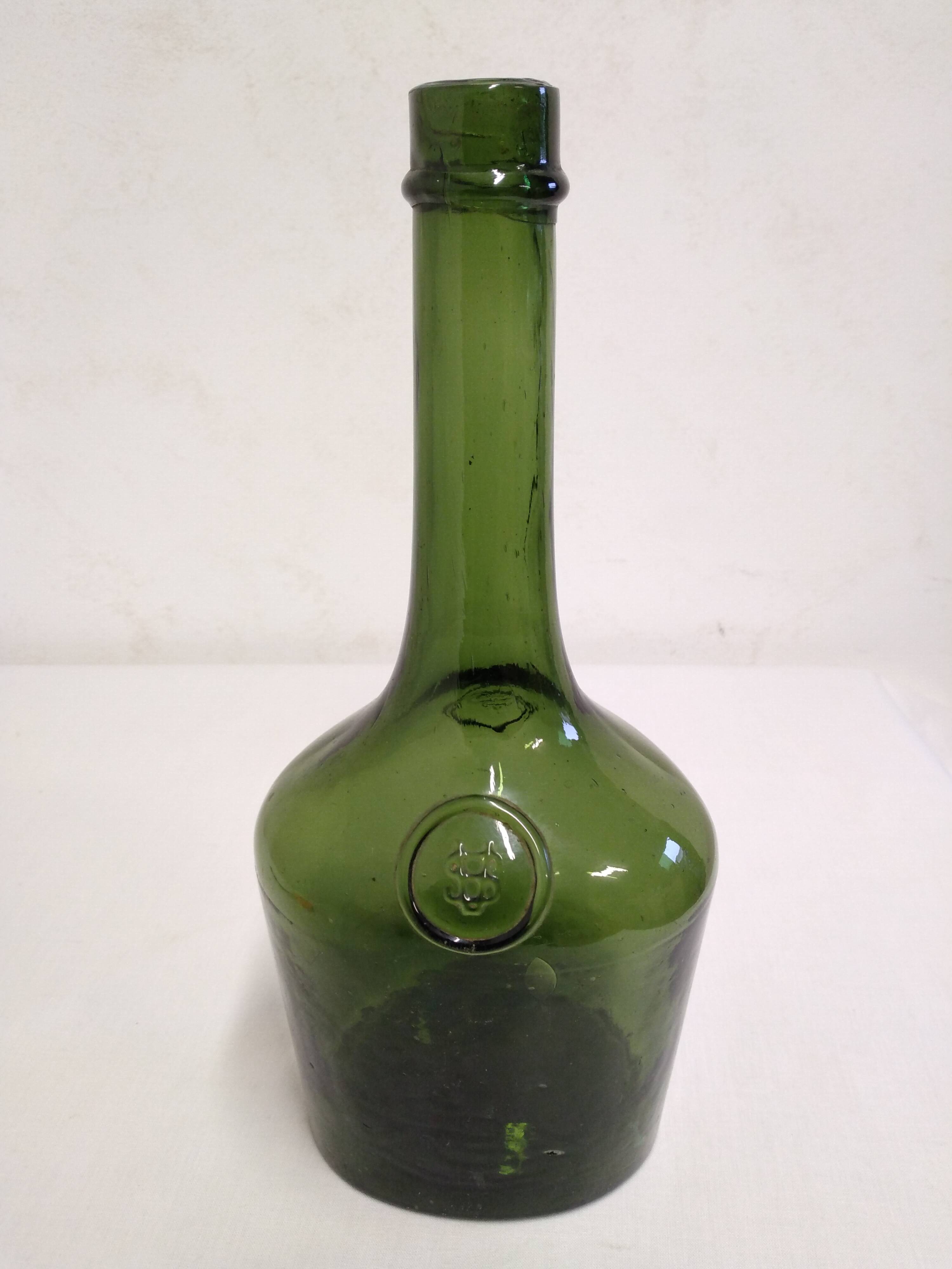 Old blown glass bottle