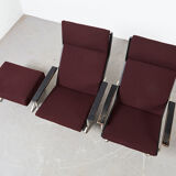 Rob Parry Pair of Lotus Lounge Chairs & ottoman for Gelderland 1960s