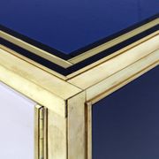 Mid-Century Modern Italian Sideboard in Solid Wood and Coloured Glass
