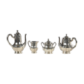 Silver metal tea set