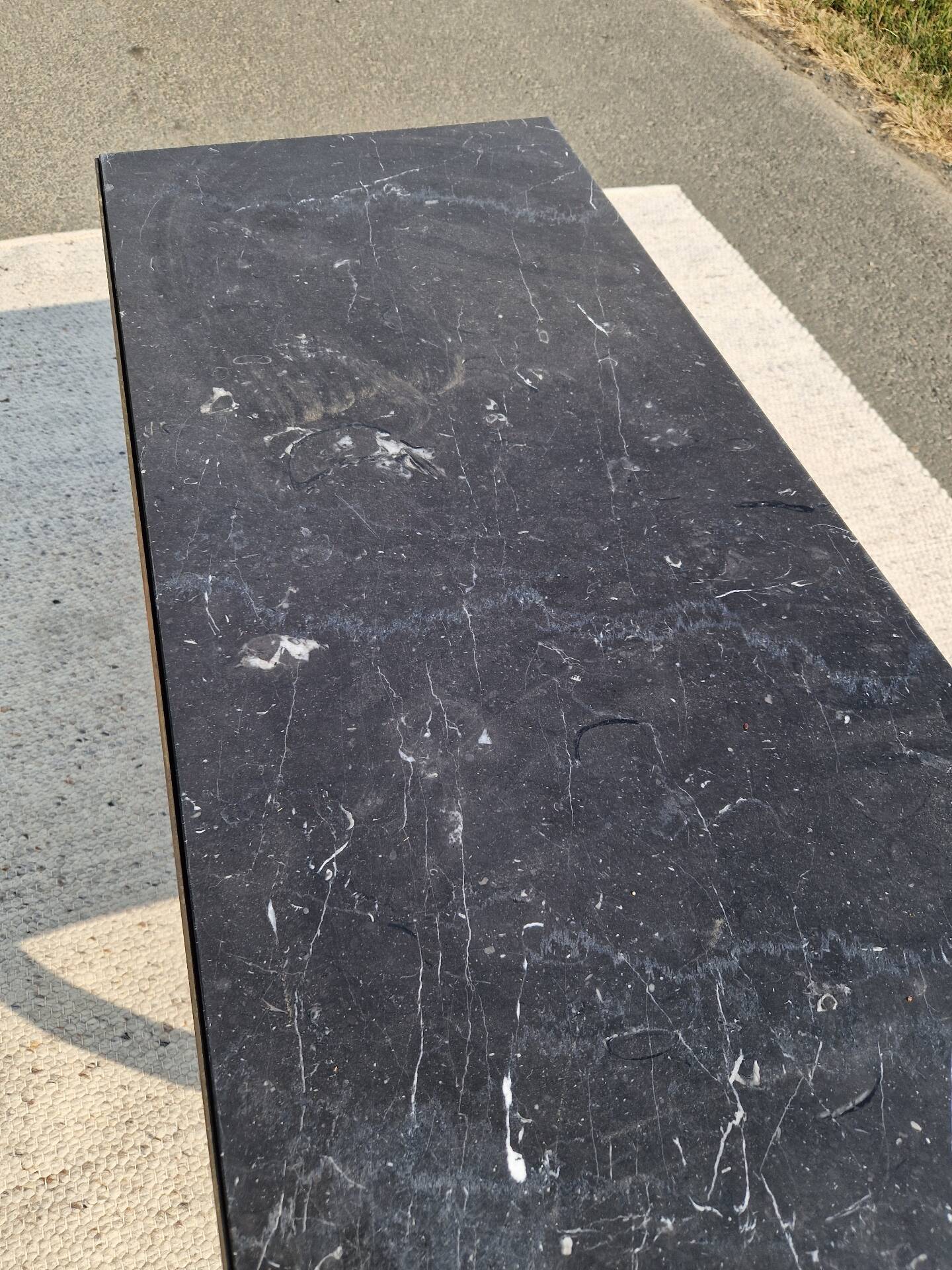 Low tables with marble tops in Neoclassical style.