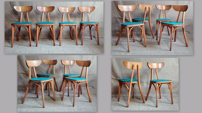 Set of 4 chairs Luterma banana 60s