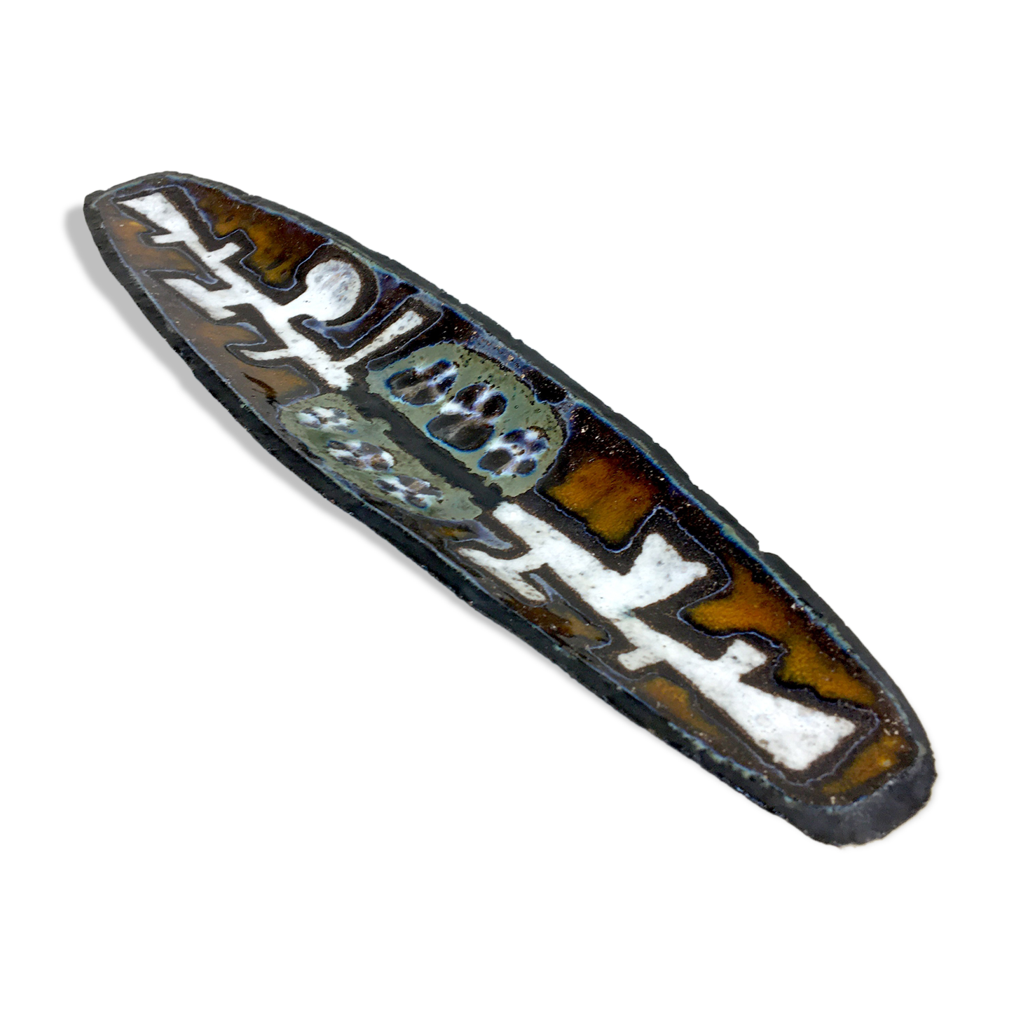 Oblong dish in enamelled ceramic, Jan Nolf, circa 1955