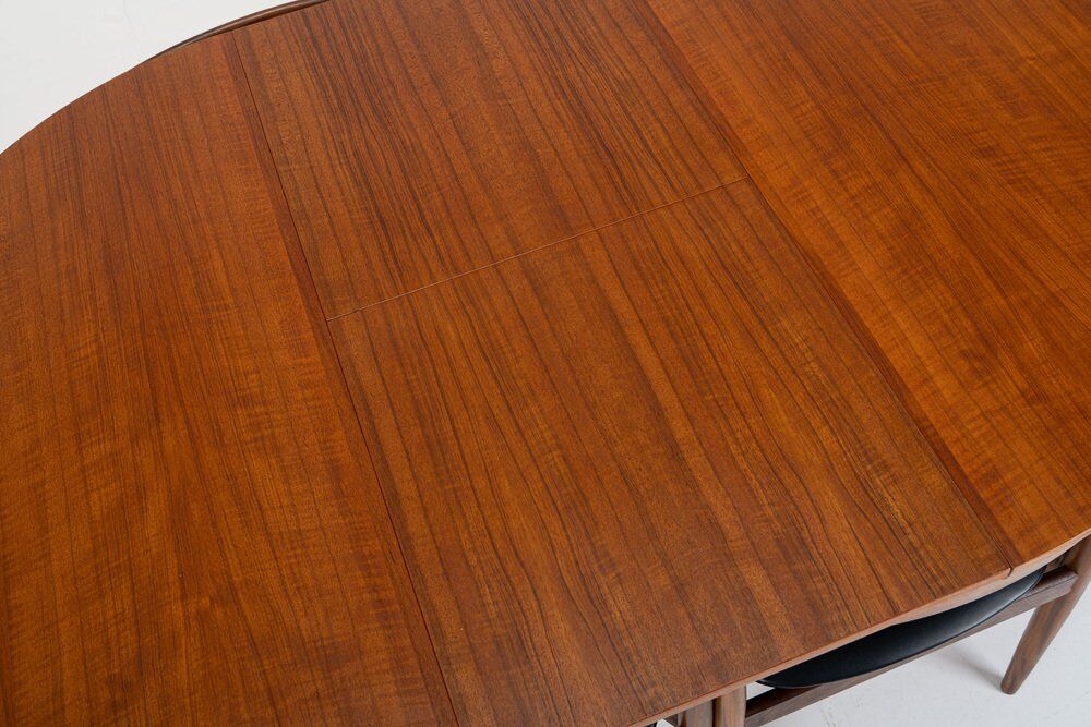 Roundette dining set by Hans Olsen for Frem Rojle, Table + 6 chairs, 1950s