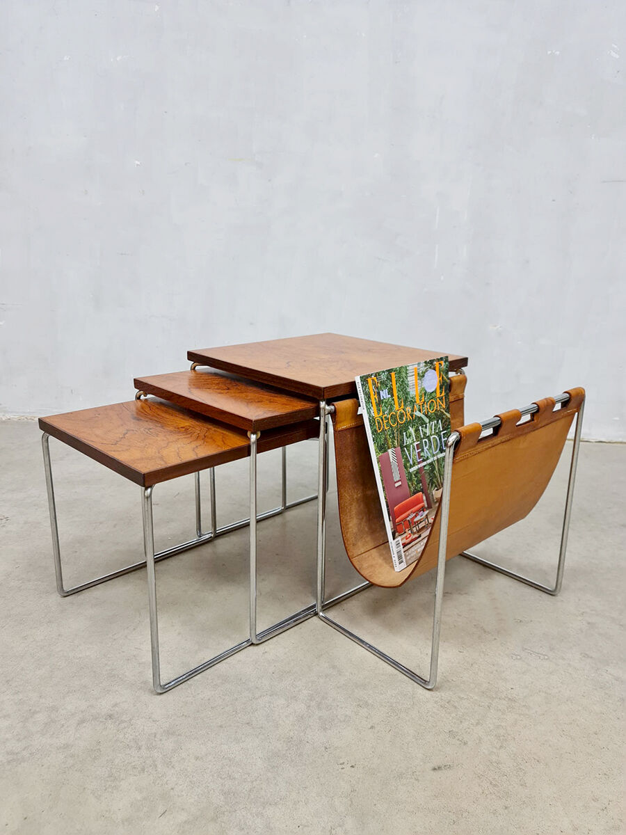 Vintage Brabantia mimiset leather magazine holder
