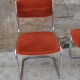 Pair of orange velvet chairs Roche Bobois 70s