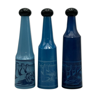 3 bouteilles Salvador Dali vintage en verre des années 70, vintage