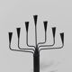 Gunnar Ander Black Metal And Copper Candelabra, For Ystad Metall, 1960s