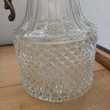 Antique pewter and glass carafe