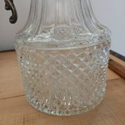 Antique pewter and glass carafe