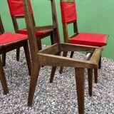 Set of 4 vintage wooden chairs