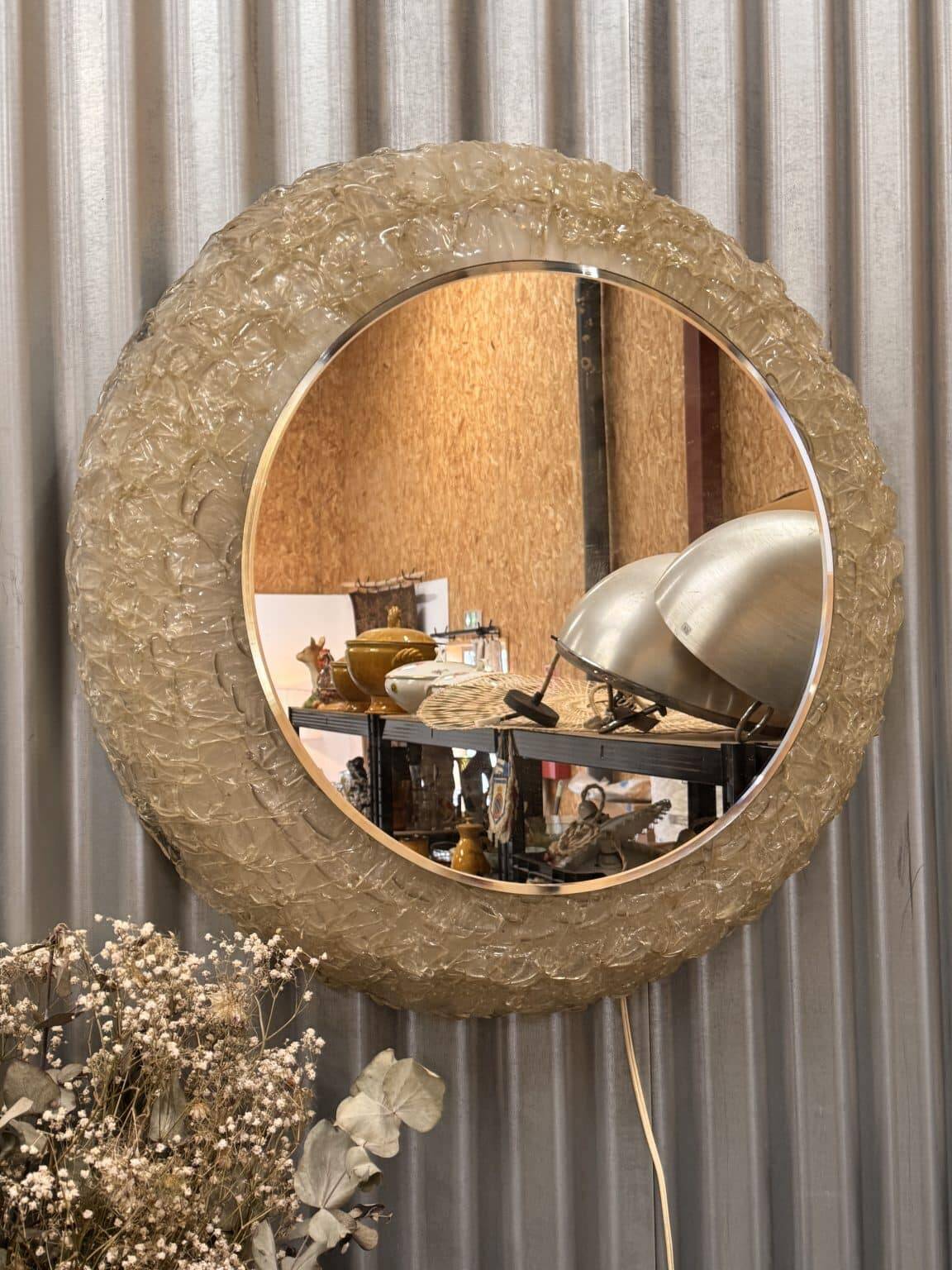 Miroir lumineux vintage attribué à Egon Hillebrand – Allemagne, années 1970