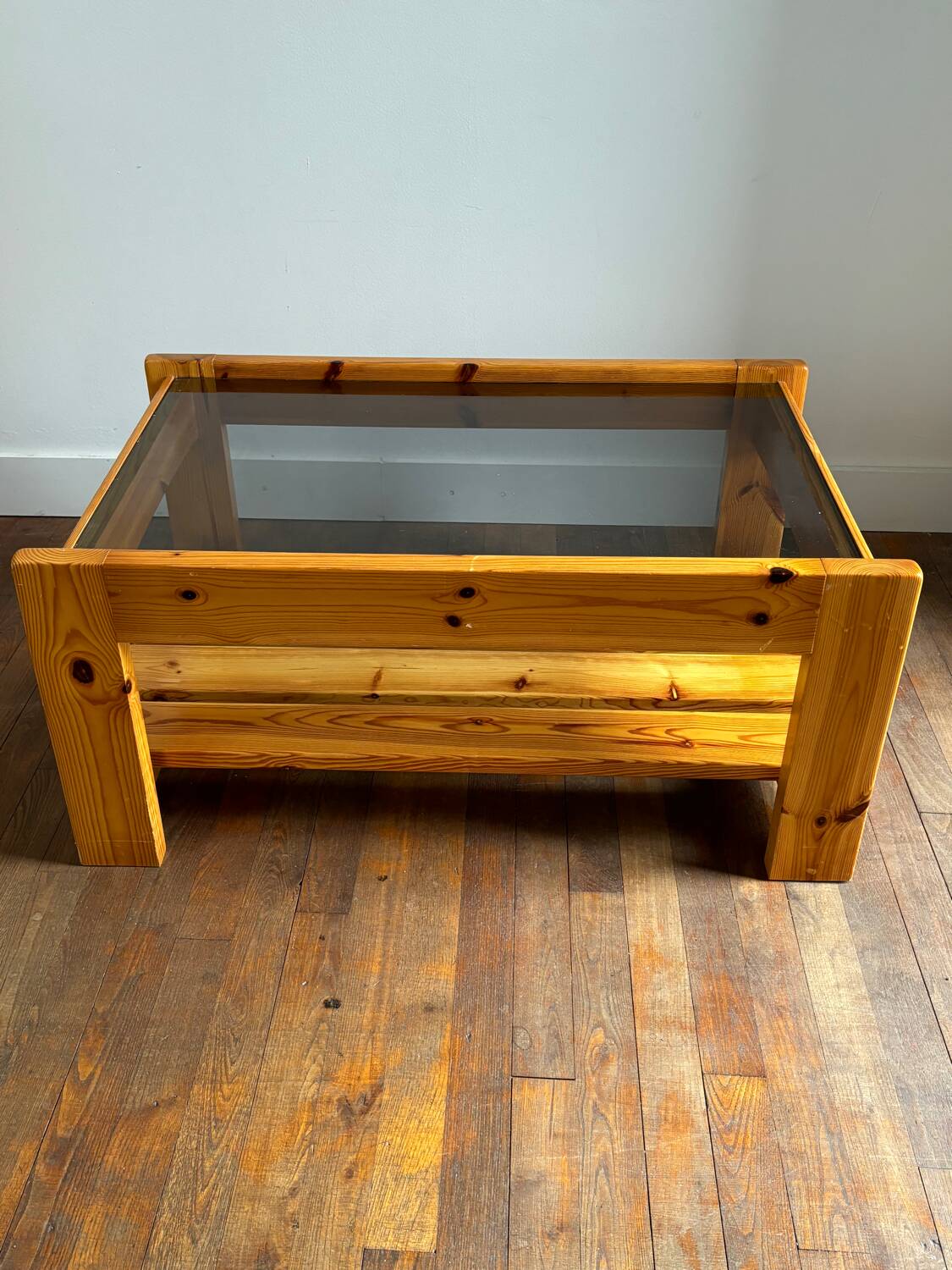 1970s pine coffee table